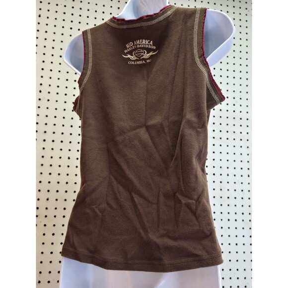 Harley Davidson Woman's Brown T Shirt Size Large  Short Sleeve Colombia, MO - Picture 2 of 5